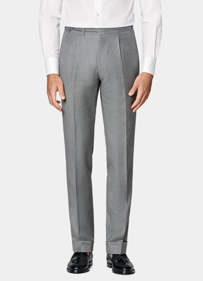 SUITSUPPLY All Season Pure S130's Wool by Vitale Barberis Canonico, Italy Mid Grey Perennial Tailored Fit Havana Suit