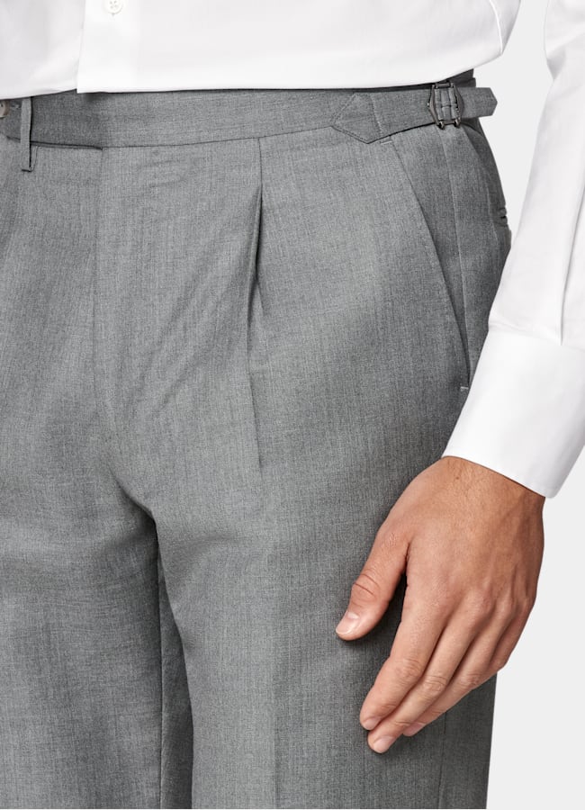 SUITSUPPLY All Season Pure S130's Wool by Vitale Barberis Canonico, Italy Mid Grey Perennial Tailored Fit Havana Suit