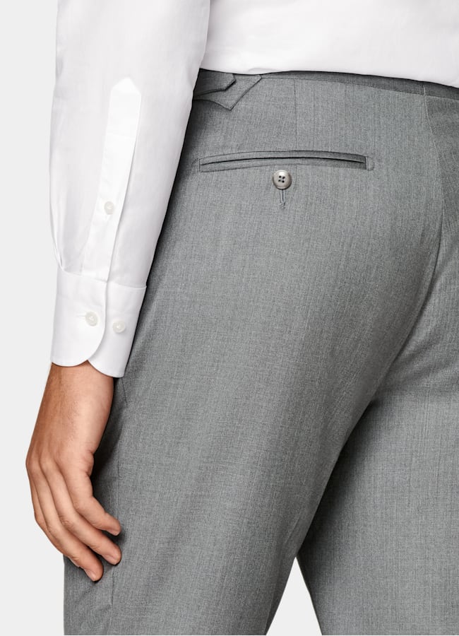 SUITSUPPLY All Season Pure S130's Wool by Vitale Barberis Canonico, Italy Mid Grey Perennial Tailored Fit Havana Suit