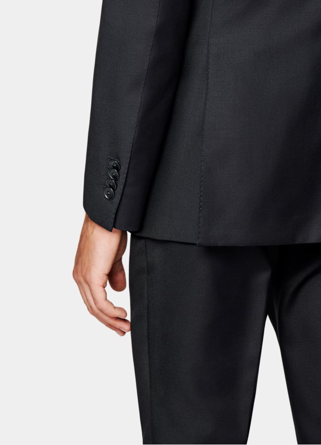 SUITSUPPLY All season Reine Schurwolle S110's von Vitale Barberis Canonico, Italien Havana Perennial Anzug navy dreiteilig Tailored Fit