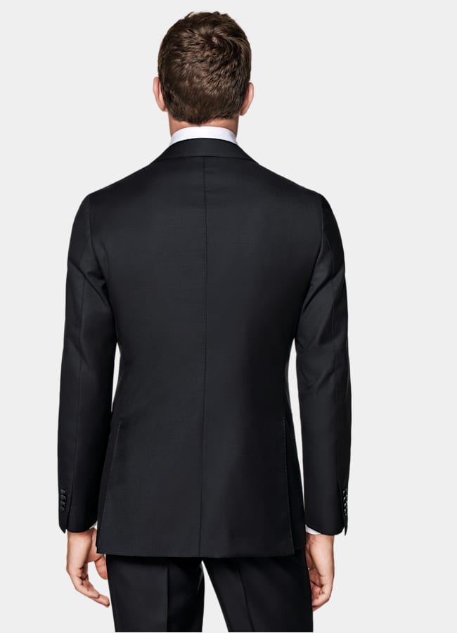 SUITSUPPLY All season Reine Schurwolle S110's von Vitale Barberis Canonico, Italien Havana Perennial Anzug navy dreiteilig Tailored Fit