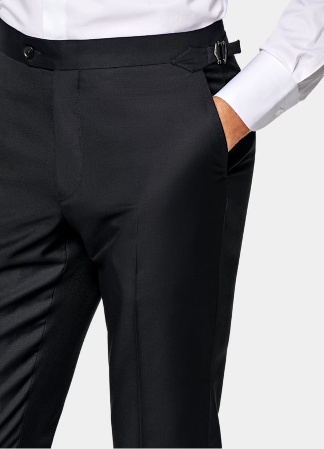 SUITSUPPLY All season Reine Schurwolle S110's von Vitale Barberis Canonico, Italien Havana Perennial Anzug navy dreiteilig Tailored Fit