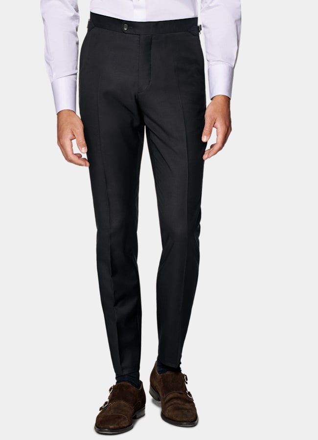 SUITSUPPLY All season Reine Schurwolle S110's von Vitale Barberis Canonico, Italien Havana Perennial Anzug navy dreiteilig Tailored Fit