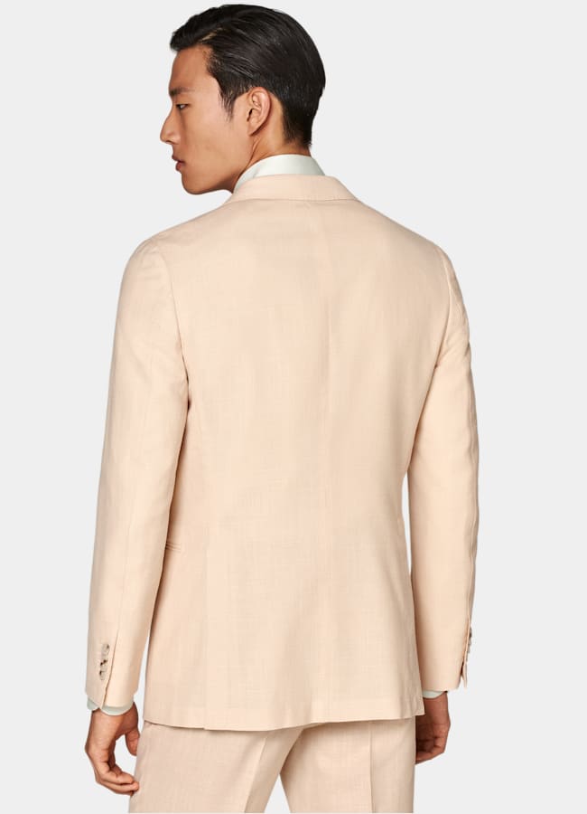 SUITSUPPLY Summer Wool Silk Linen by E.Thomas, Italy Light Pink Tailored Fit Havana Suit