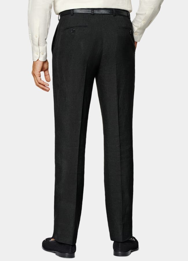 SUITSUPPLY Sommar Rent linne från Rogna, Italien Roma svart kostym med relaxed fit