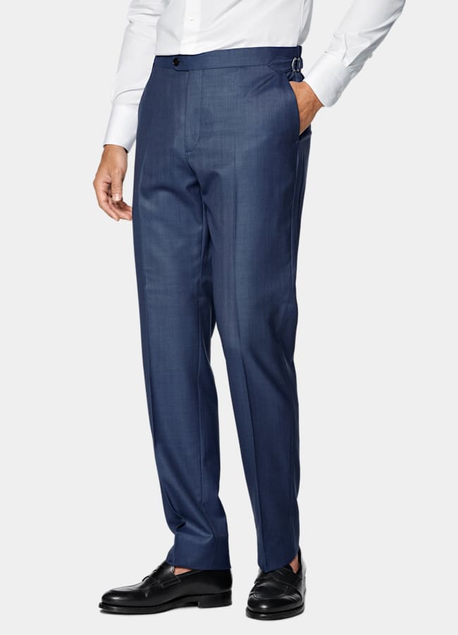 SUITSUPPLY All season Reine S150er Wolle von E.Thomas, Italien Havana Anzug mittelblau Tailored Fit