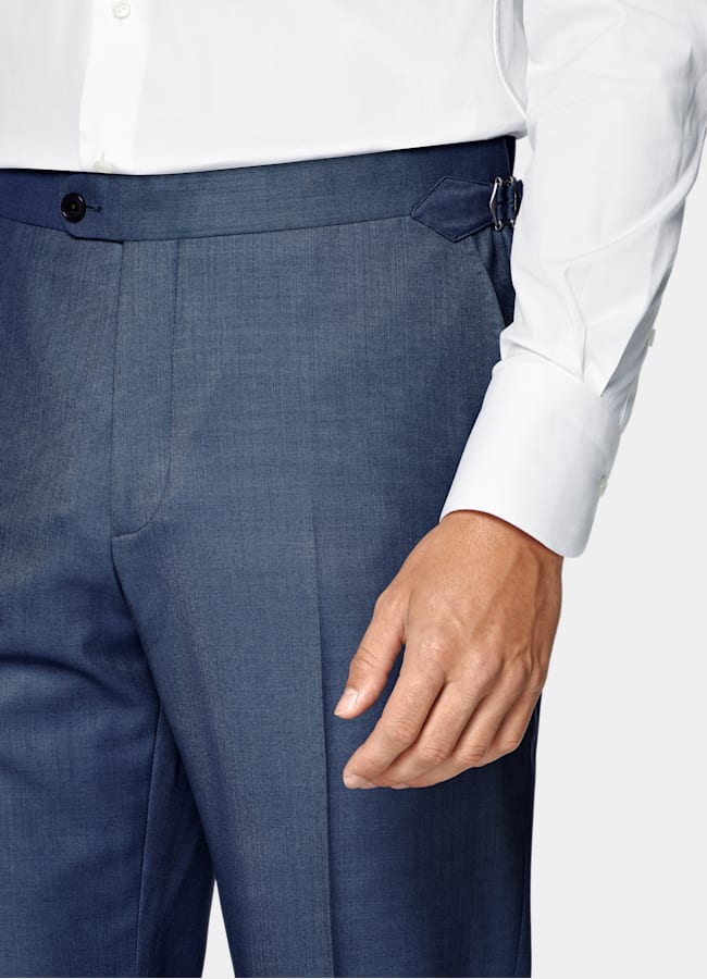 SUITSUPPLY All season Reine S150er Wolle von E.Thomas, Italien Havana Anzug mittelblau Tailored Fit