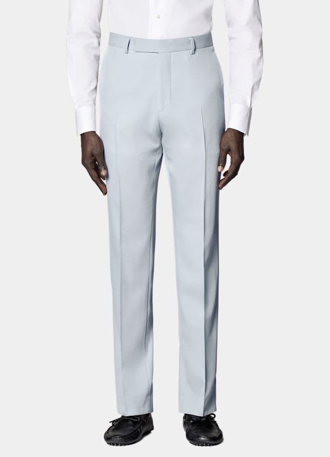 SUITSUPPLY All Season Pure S120's Wool by E.Thomas, Italy Light Blue Tailored Fit Milano Suit