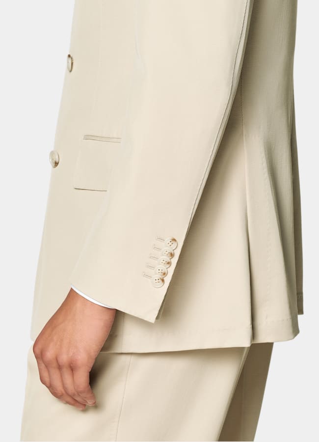 SUITSUPPLY All Season Pure S120's Wool by E.Thomas, Italy Sand Tailored Fit Milano Suit