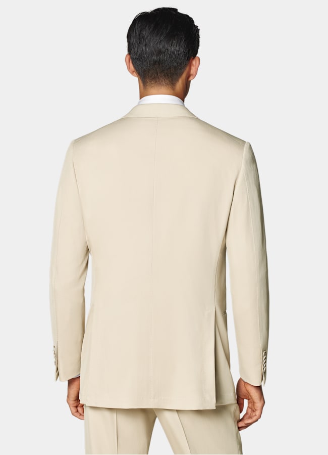 SUITSUPPLY All Season Pure S120's Wool by E.Thomas, Italy Sand Tailored Fit Milano Suit