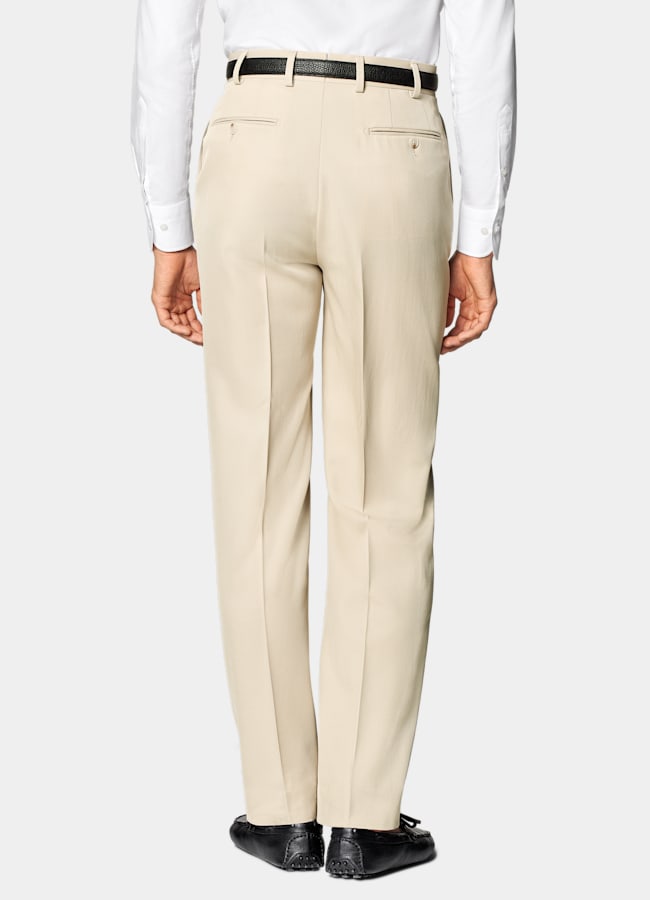 SUITSUPPLY All Season Pure S120's Wool by E.Thomas, Italy Sand Tailored Fit Milano Suit