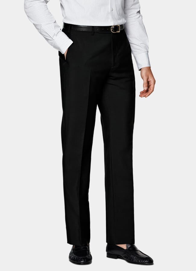 SUITSUPPLY All season Wolle Mohair von Vitale Barberis Canonico, Italien Milano Anzug schwarz Tailored Fit