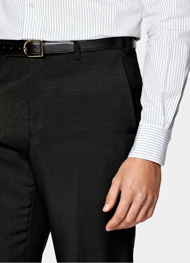 SUITSUPPLY All season Wolle Mohair von Vitale Barberis Canonico, Italien Milano Anzug schwarz Tailored Fit