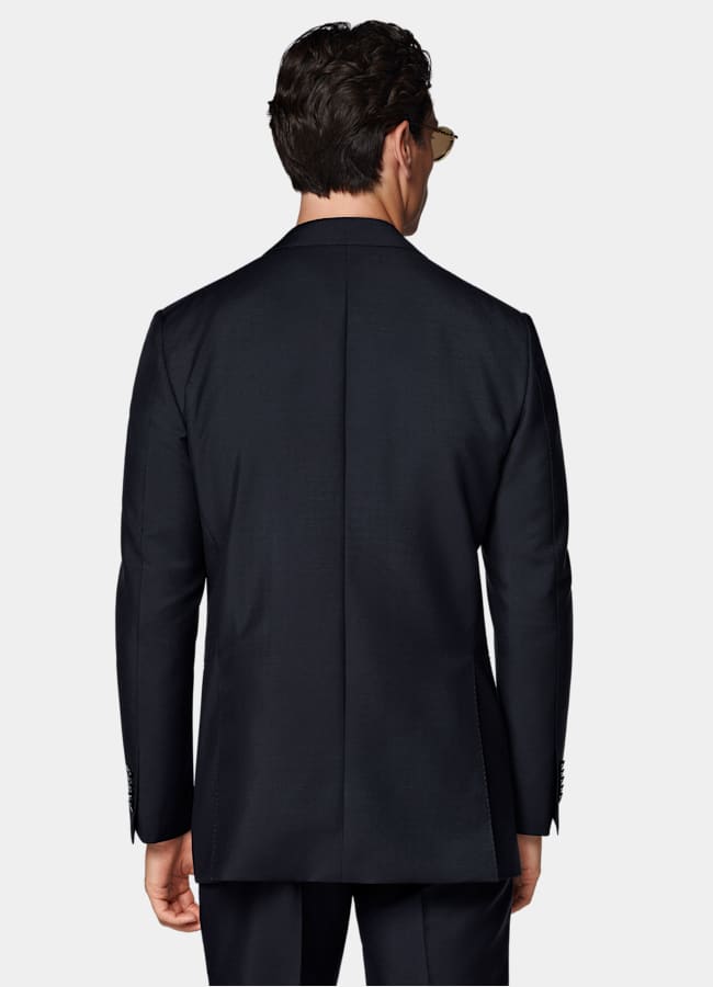 SUITSUPPLY All Season Wool Mohair by Vitale Barberis Canonico, Italy Navy Tailored Fit Milano Suit