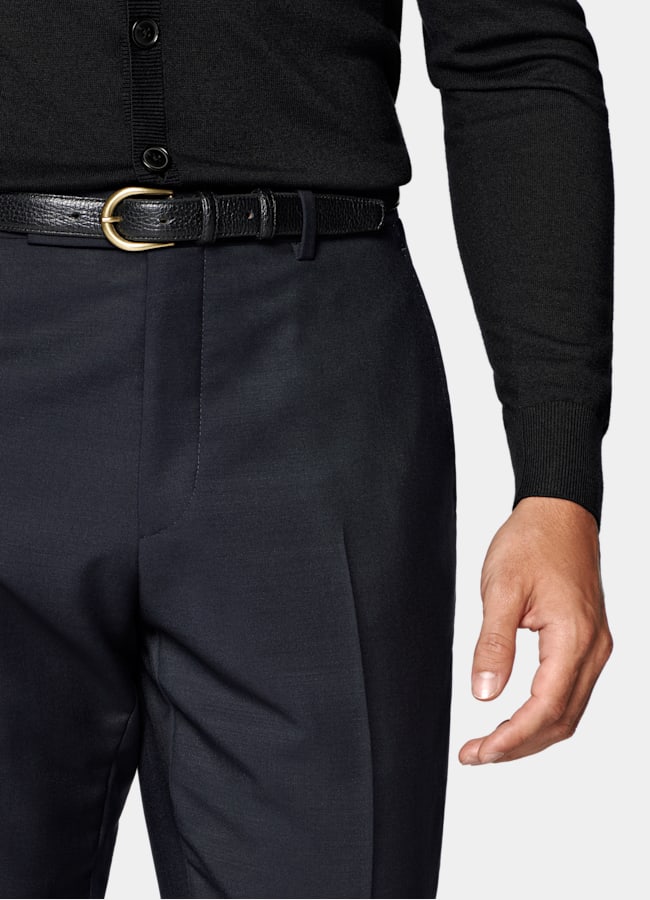 SUITSUPPLY All Season Wool Mohair by Vitale Barberis Canonico, Italy Navy Tailored Fit Milano Suit