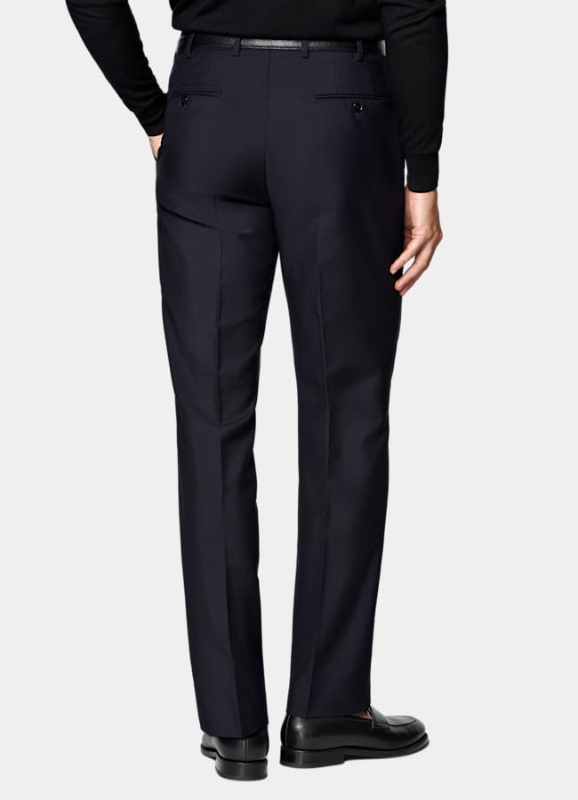 SUITSUPPLY All Season Wool Mohair by Vitale Barberis Canonico, Italy Navy Tailored Fit Milano Suit