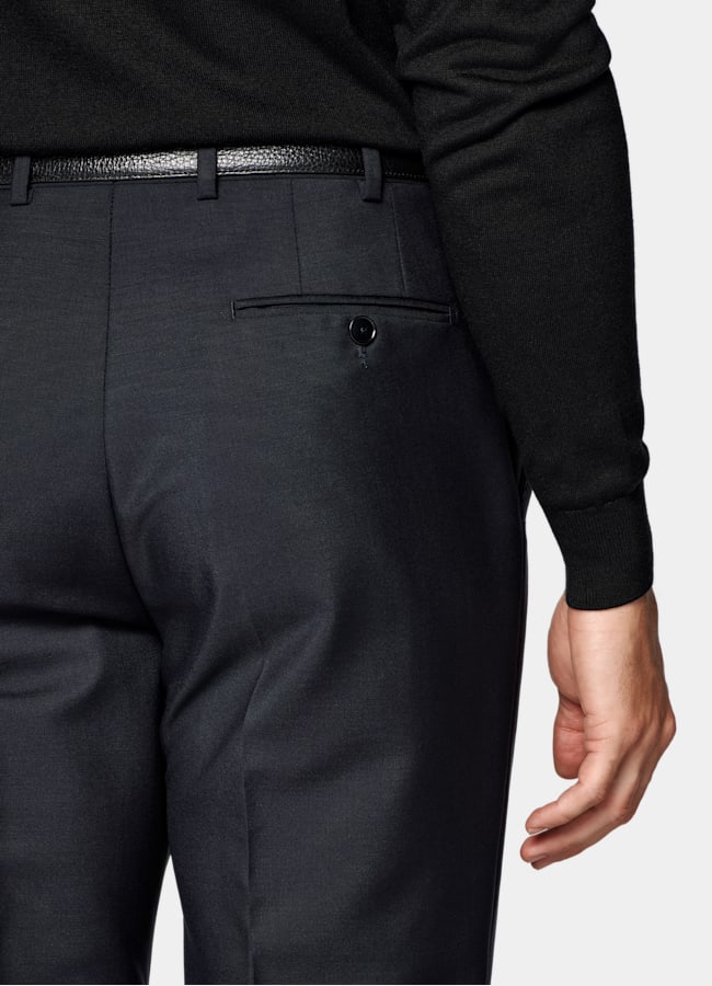 SUITSUPPLY All Season Wool Mohair by Vitale Barberis Canonico, Italy Navy Tailored Fit Milano Suit