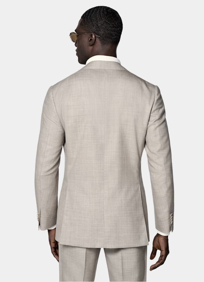 SUITSUPPLY All Season Pure Tropical Wool by Vitale Barberis Canonico, Italy Light Brown Perennial Tailored Fit Havana Suit