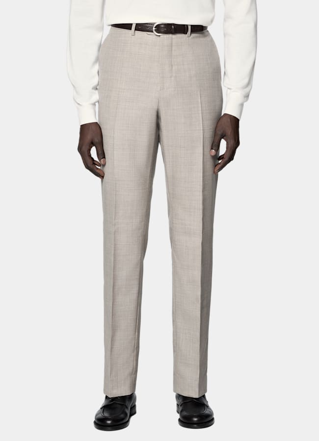 SUITSUPPLY All Season Pure Tropical Wool by Vitale Barberis Canonico, Italy Light Brown Perennial Tailored Fit Havana Suit