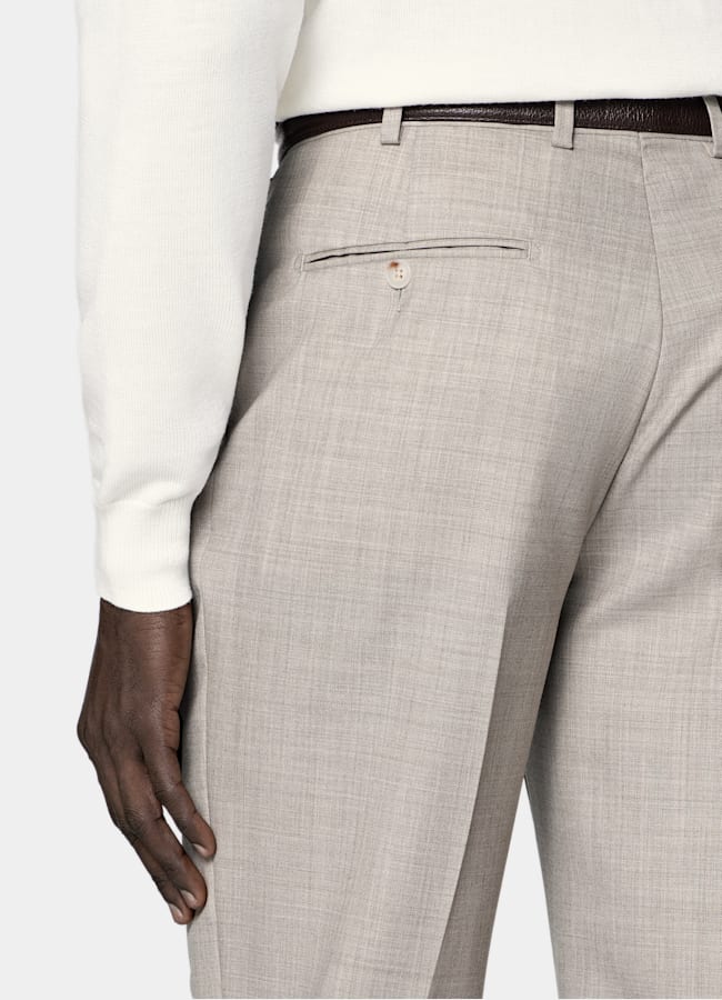 SUITSUPPLY All Season Pure Tropical Wool by Vitale Barberis Canonico, Italy Light Brown Perennial Tailored Fit Havana Suit