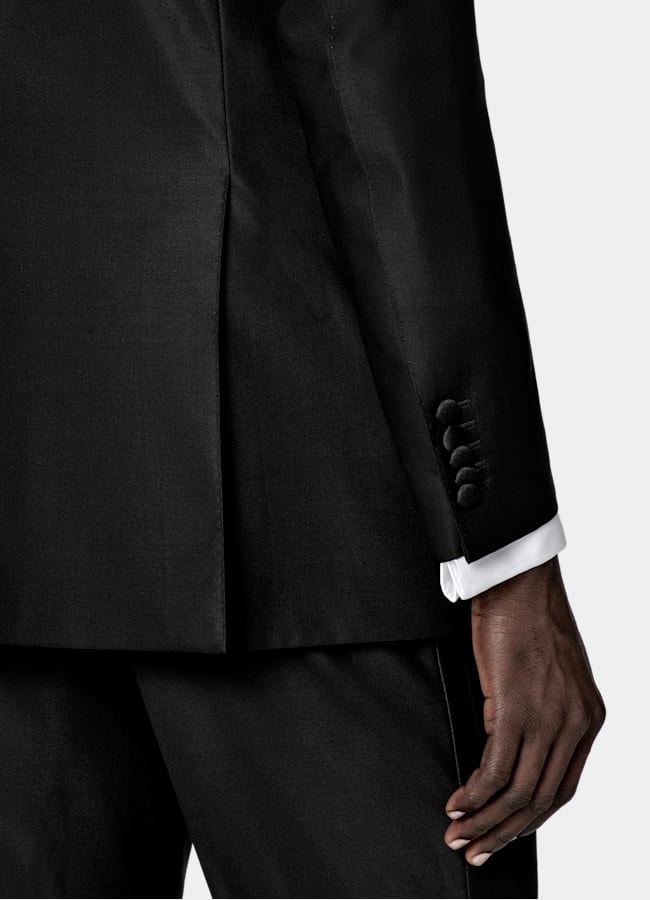 SUITSUPPLY All season Pure laine S130 par Delfino, Italie Smoking Milano coupe Tailored noir