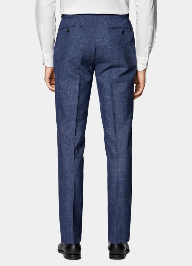 SUITSUPPLY Summer Wool Silk Linen by E.Thomas, Italy Mid Blue Tailored Fit Havana Suit