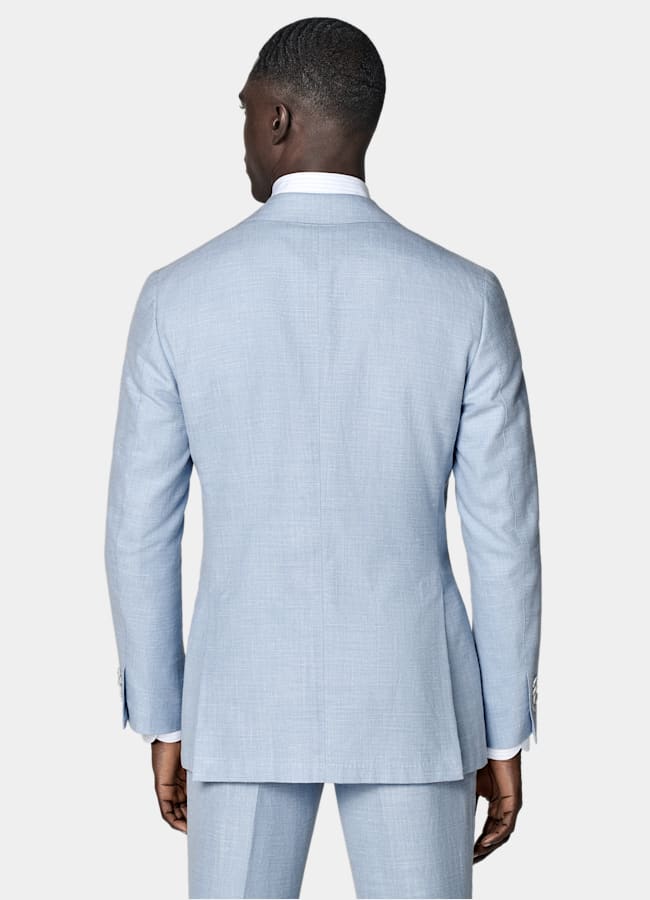 SUITSUPPLY Estate Lana, seta e lino - E.Thomas, Italia Abito Havana blu chiaro tailored fit