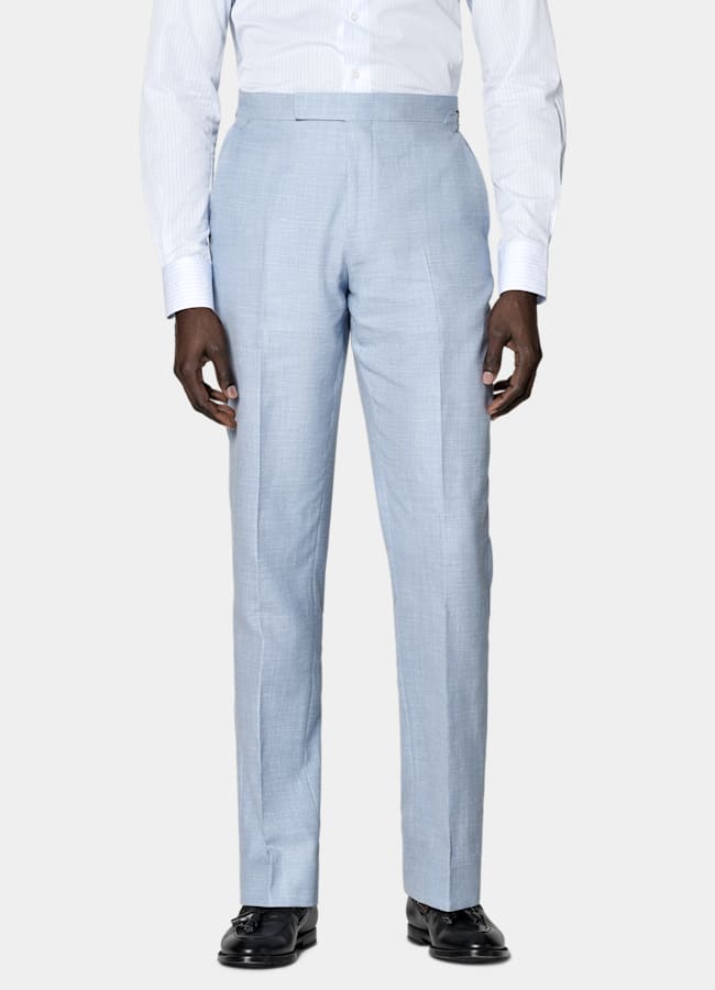 SUITSUPPLY Estate Lana, seta e lino - E.Thomas, Italia Abito Havana blu chiaro tailored fit