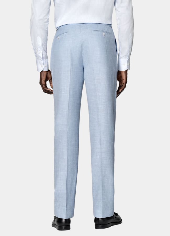 SUITSUPPLY Estate Lana, seta e lino - E.Thomas, Italia Abito Havana blu chiaro tailored fit