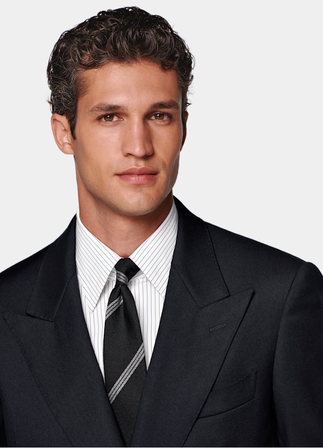 SUITSUPPLY All season Wolle Mohair von Vitale Barberis Canonico, Italien Roma Anzug navy Relaxed Fit