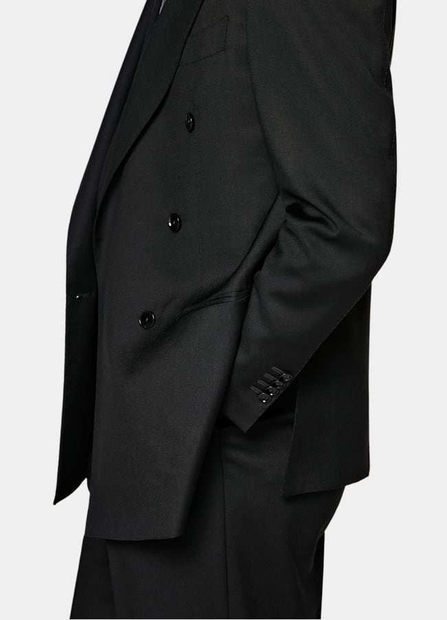 SUITSUPPLY All season Laine et mohair par Vitale Barberis Canonico, Italie Costume Roma coupe Relaxed noir