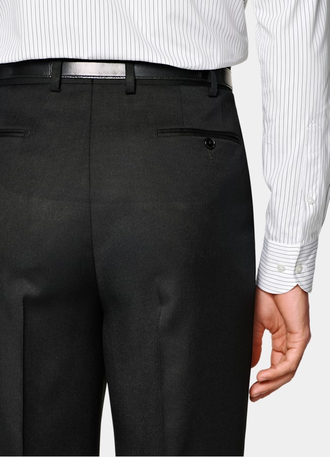 SUITSUPPLY All season Laine et mohair par Vitale Barberis Canonico, Italie Costume Roma coupe Relaxed noir