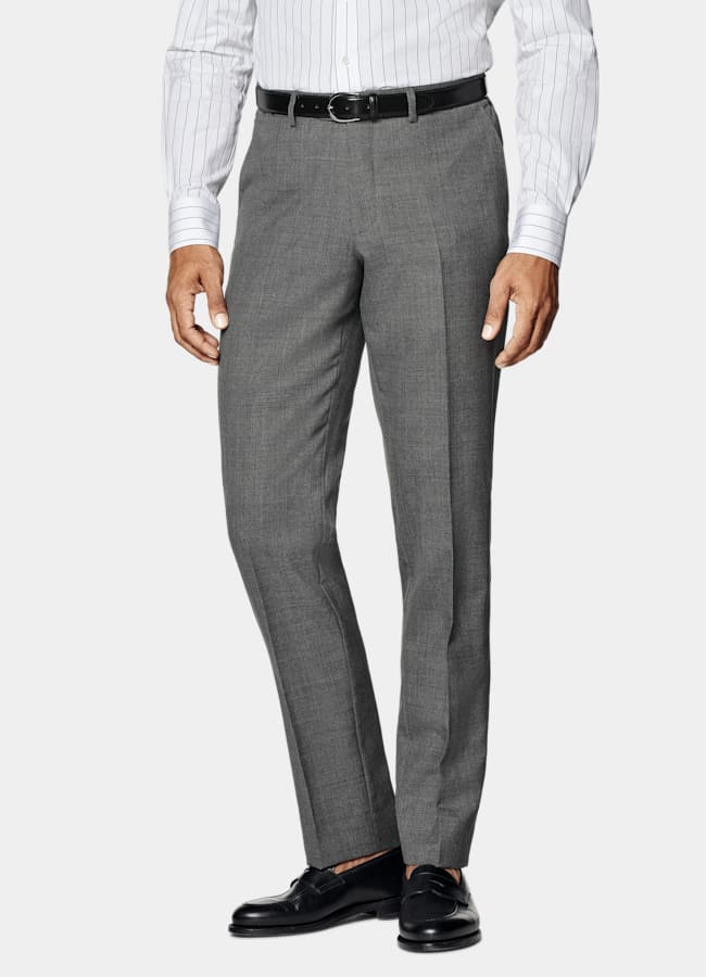 SUITSUPPLY All Season Pure Tropical Wool by Vitale Barberis Canonico, Italy Mid Grey Perennial Tailored Fit Lazio Suit