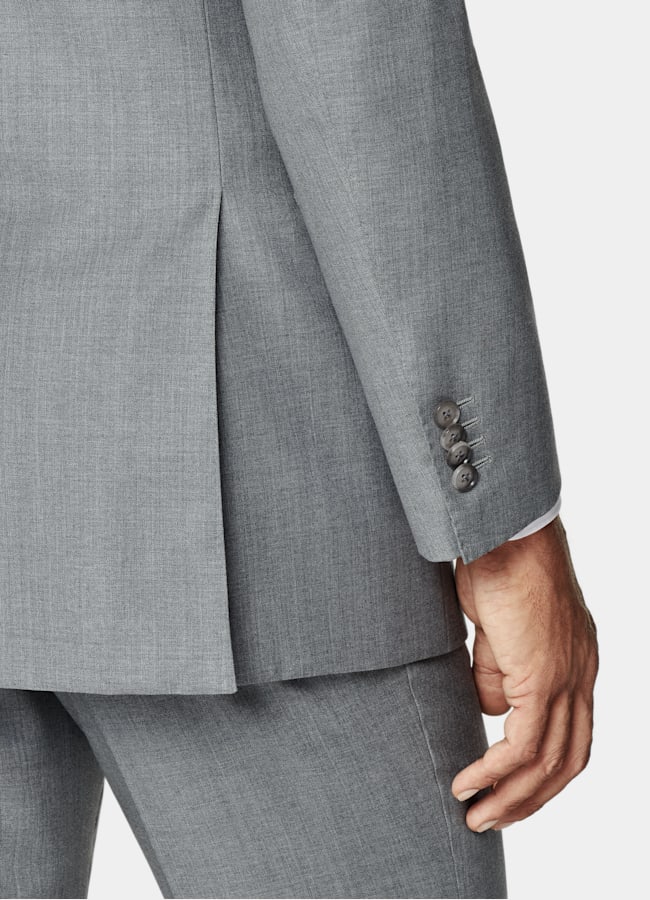 SUITSUPPLY All Season Pure S110's Wool by Vitale Barberis Canonico, Italy Light Grey Perennial Tailored Fit Havana Suit