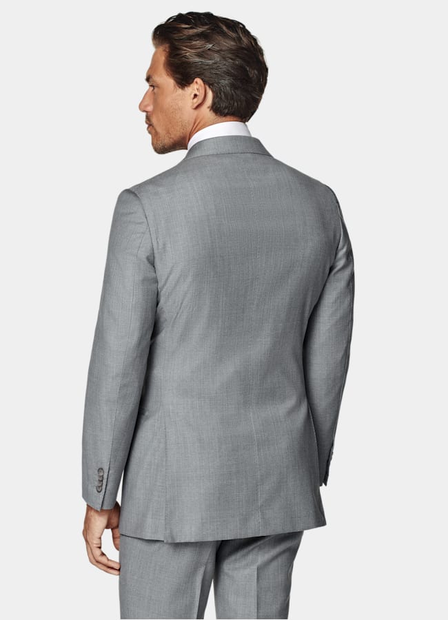 SUITSUPPLY All Season Pure S110's Wool by Vitale Barberis Canonico, Italy Light Grey Perennial Tailored Fit Havana Suit