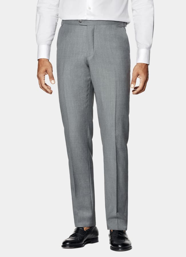 SUITSUPPLY All Season Pure S110's Wool by Vitale Barberis Canonico, Italy Light Grey Perennial Tailored Fit Havana Suit