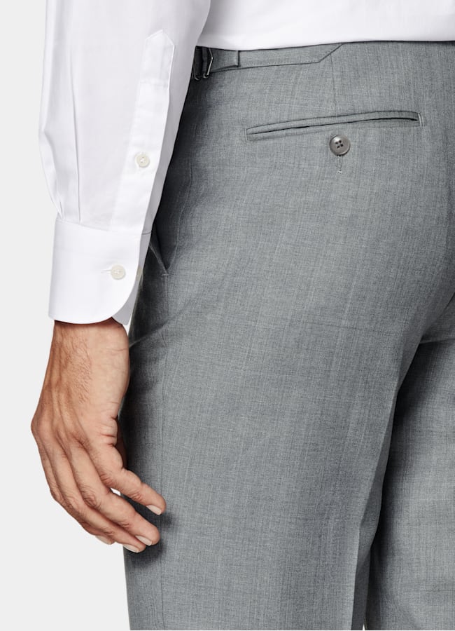 SUITSUPPLY All Season Pure S110's Wool by Vitale Barberis Canonico, Italy Light Grey Perennial Tailored Fit Havana Suit