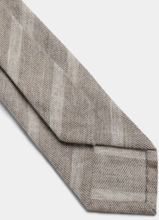 SUITSUPPLY Wool Silk by Magistri, Italy Grey Striped Tie