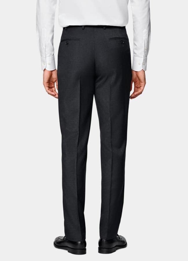 SUITSUPPLY All Season Pure Wool by Reda, Italy Dark Grey Perennial Slim Leg Straight Suit Trousers