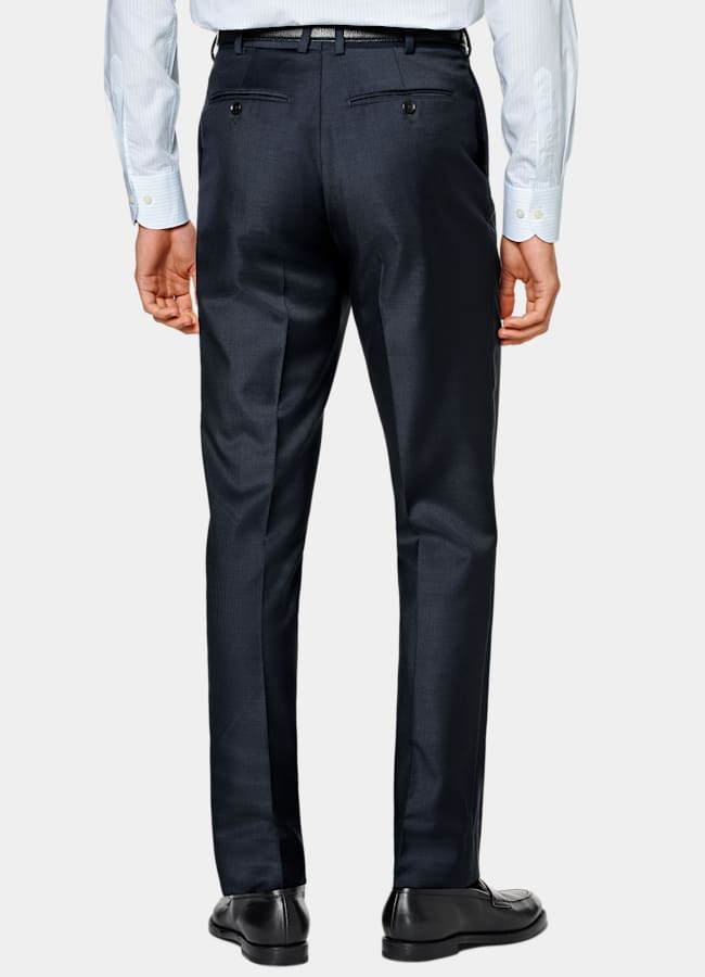 SUITSUPPLY All Season Pure S110's Wool by Vitale Barberis Canonico, Italy Navy Slim Leg Straight Suit Trousers