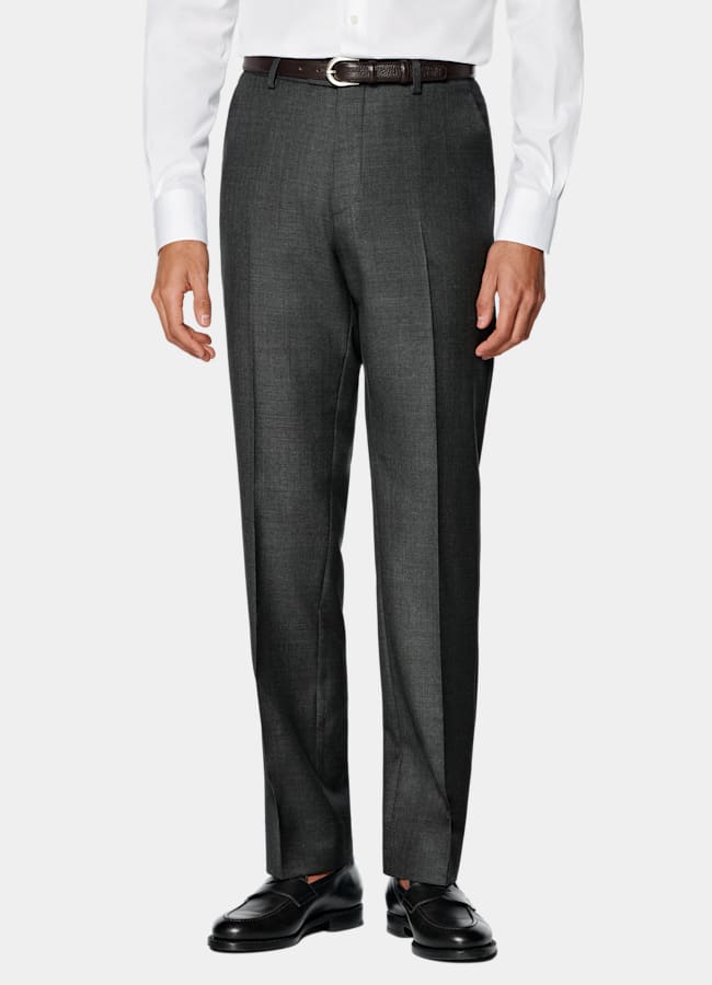 SUITSUPPLY All Season Pura lana S110s de Vitale Barberis Canonico, Italia Pantalones de traje gris oscuro Straight Leg