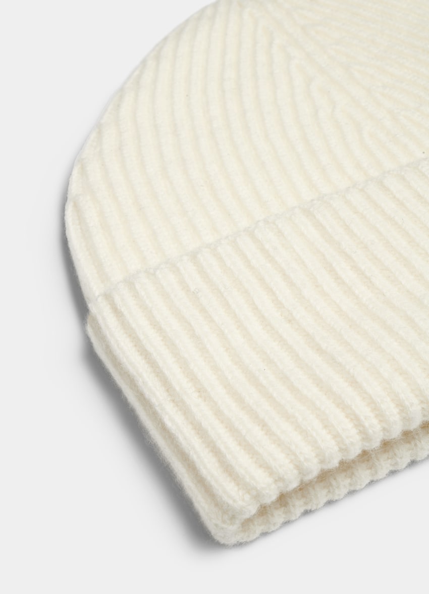 SUITSUPPLY Wool Cashmere Off-White Beanie