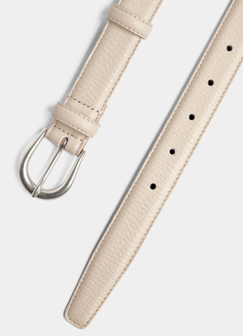 SUITSUPPLY Italian Cow Leather Off-White Belt