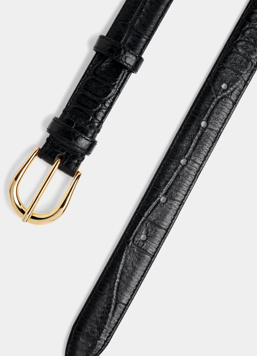 SUITSUPPLY Italian Cow Leather Black Belt