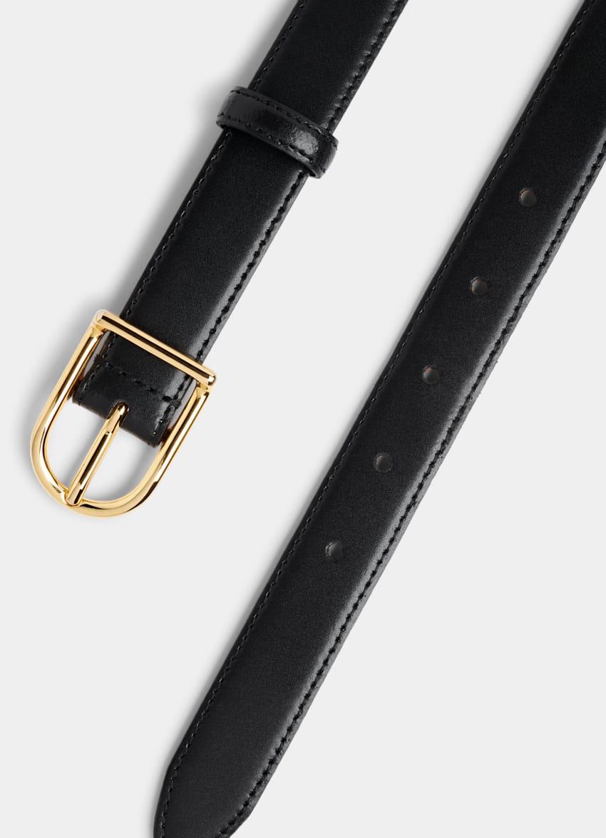 SUITSUPPLY Italian Cow Leather Black Belt