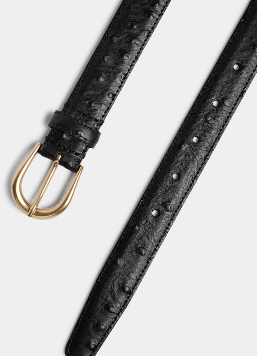 SUITSUPPLY Cuir de vache italien Ceinture noire