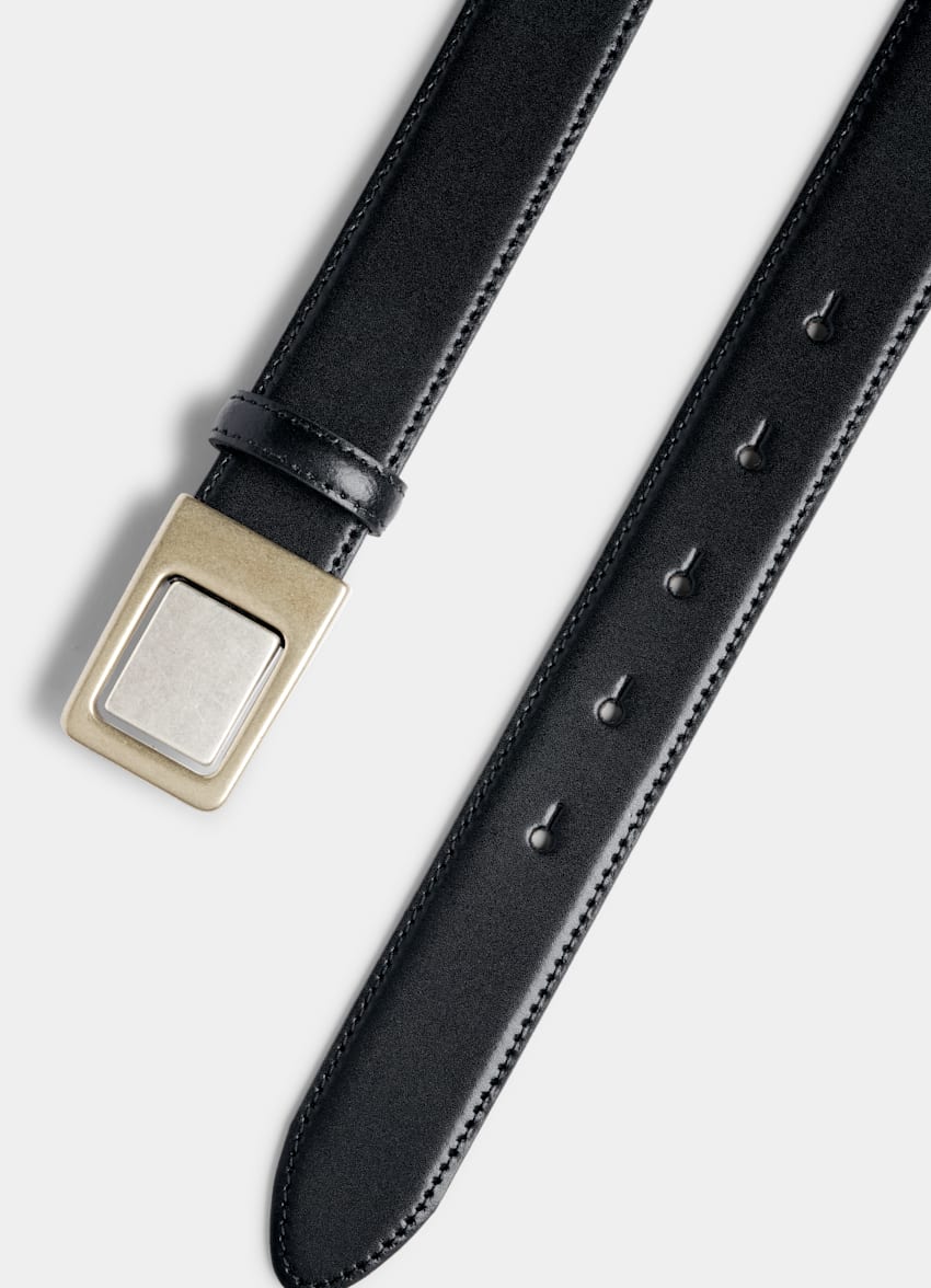 SUITSUPPLY Italian Cow Leather Black Belt