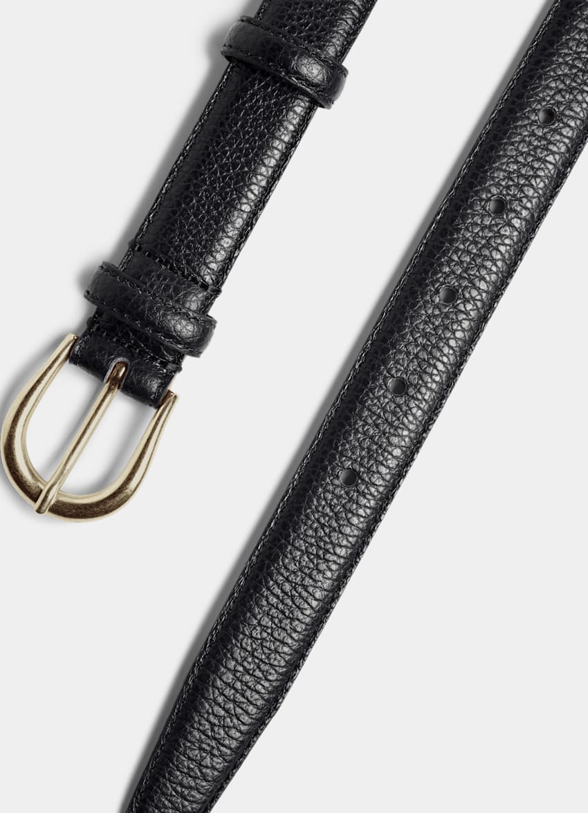 SUITSUPPLY Italian Cow Leather Black Belt