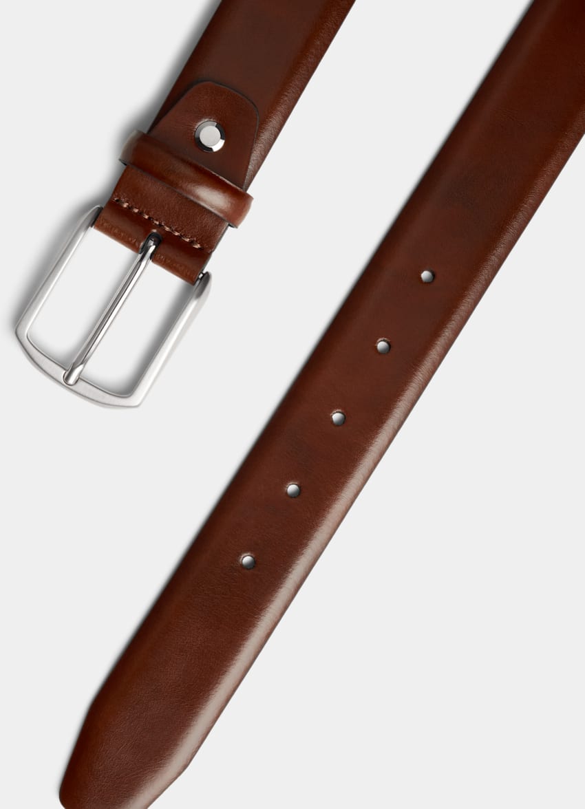 SUITSUPPLY Italian Cow Leather Mid Brown Belt