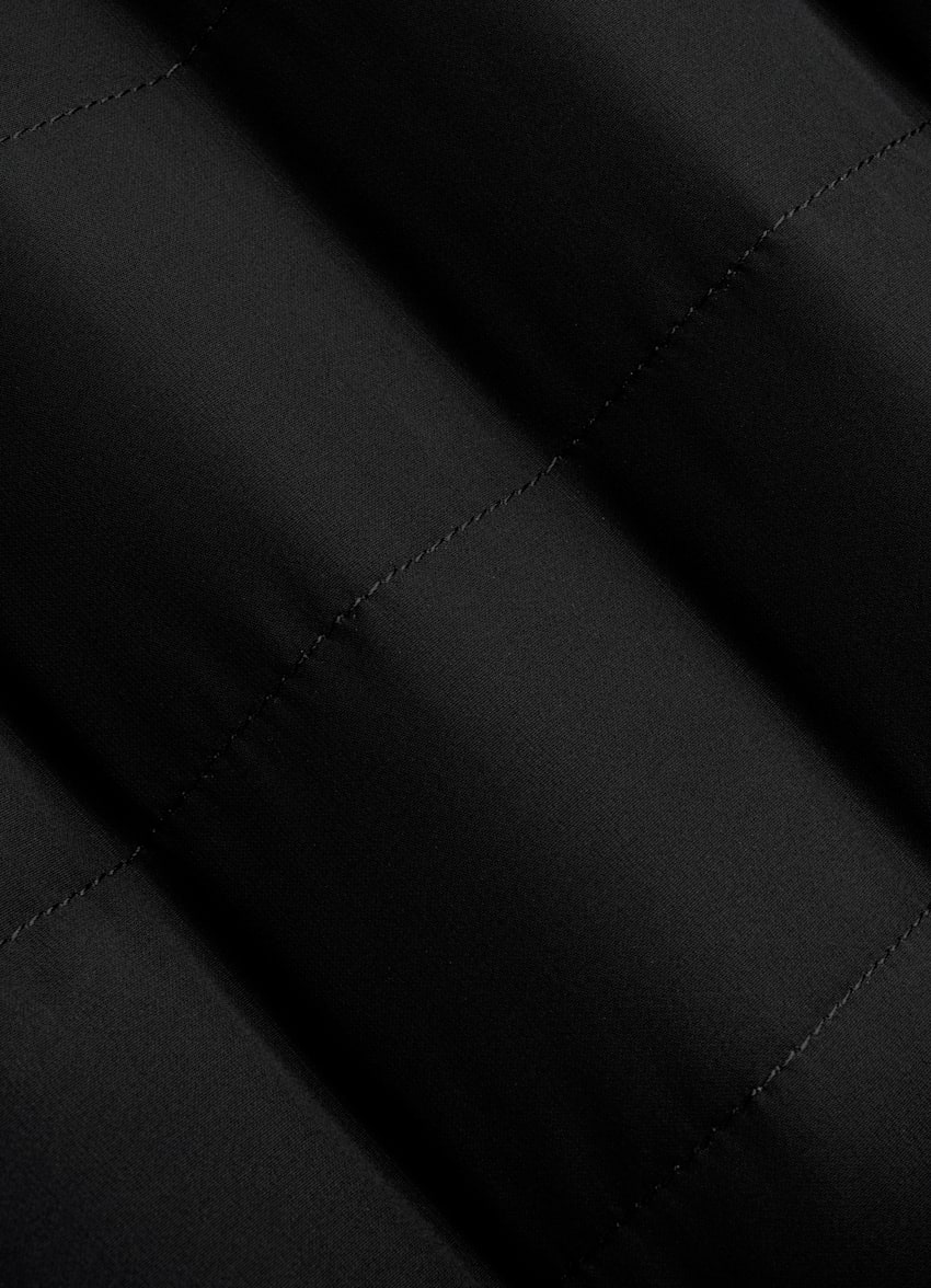 SUITSUPPLY Technical Fabric Black Down Zip Vest